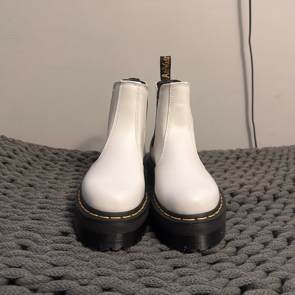Dr. Martens White Chelsea Platform Boots - Picture 4 of 6